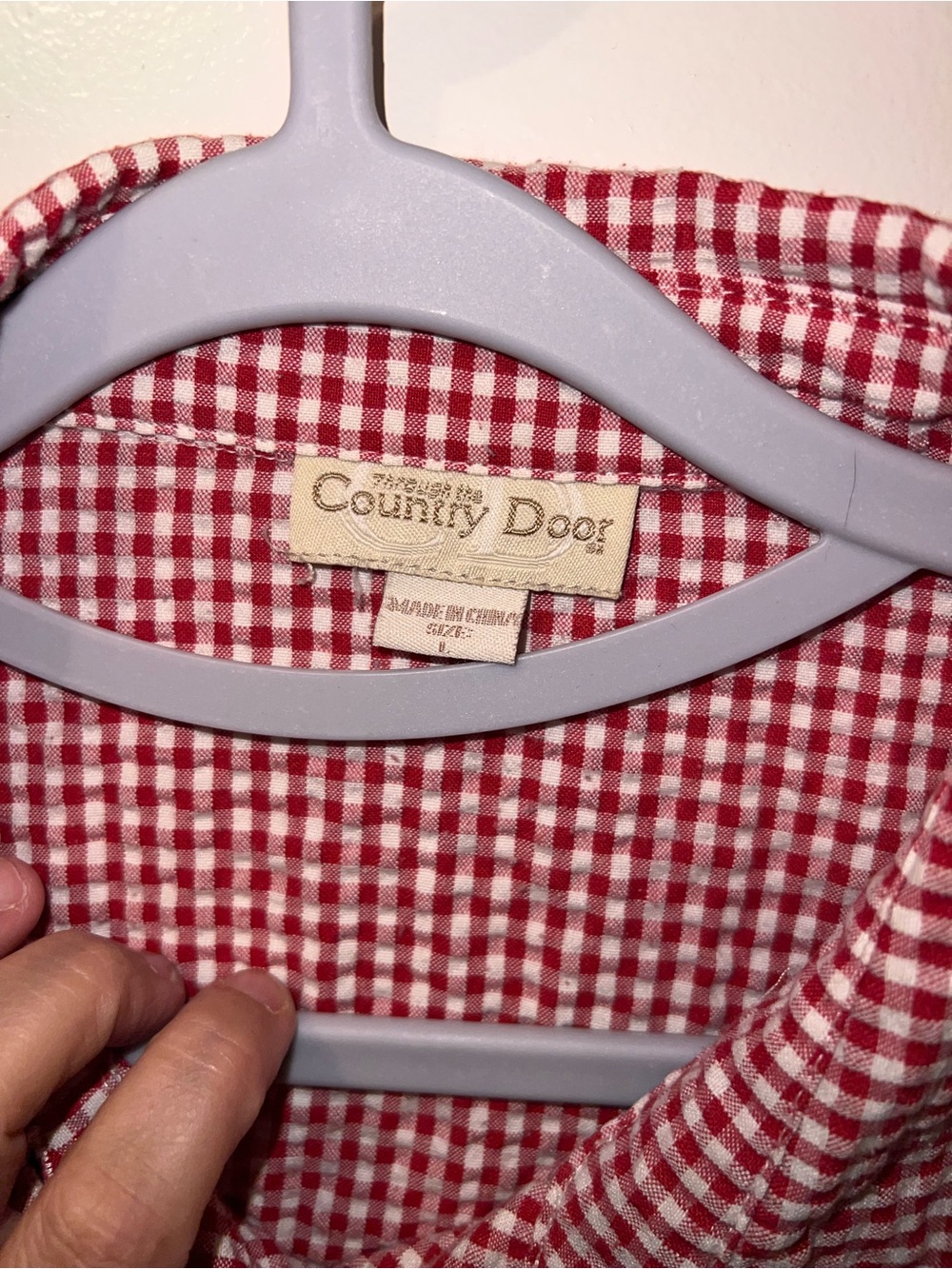 Country Door Red Gingham Button-Front Shirt - Picture 3 of 4